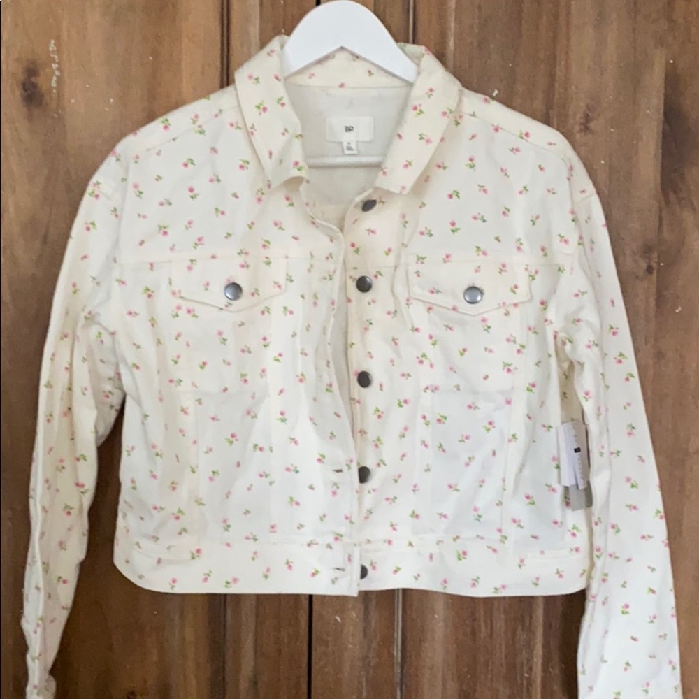 Bp. denim flower jean jacket